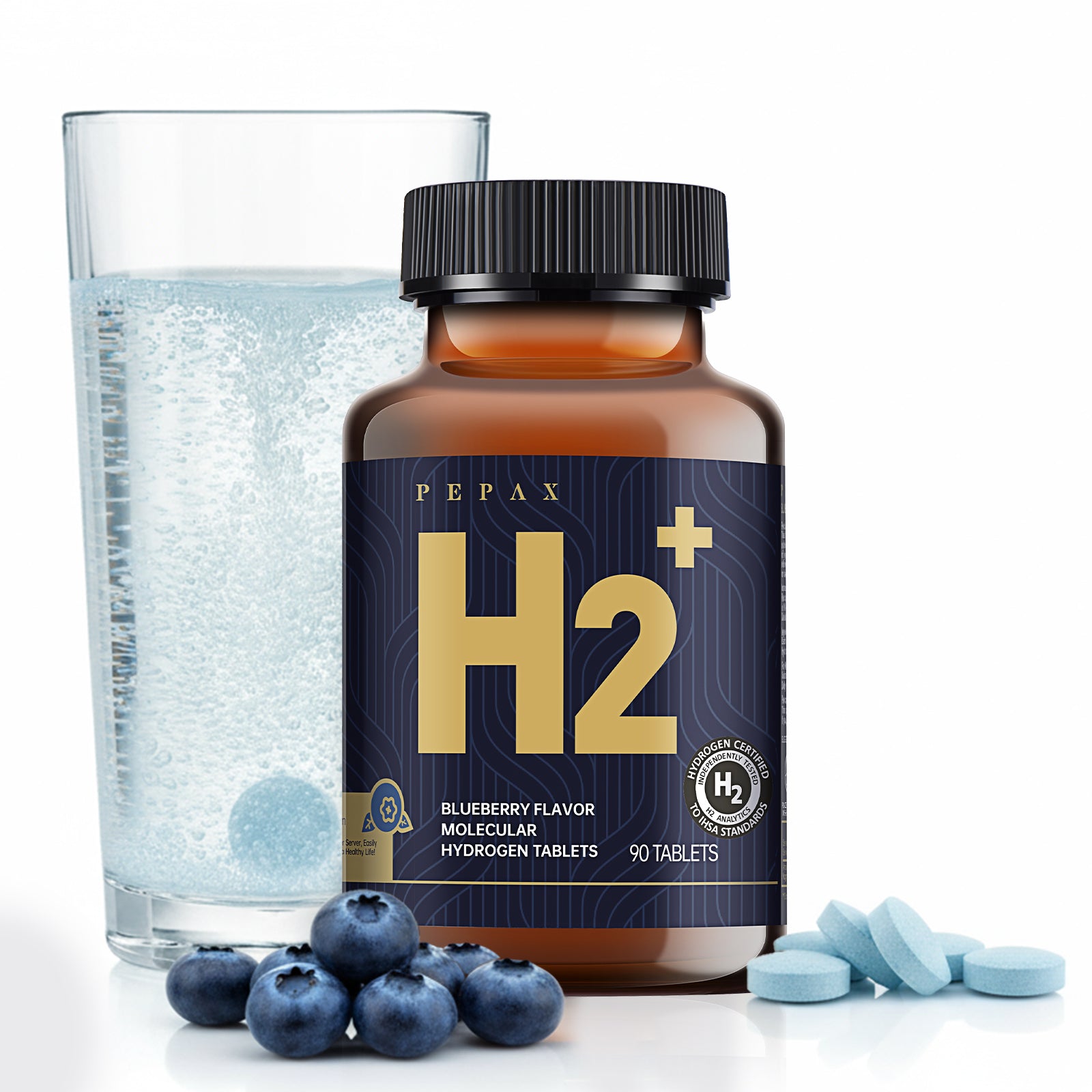 Molecular Hydrogen Water Tablets with Magnesium,108 PPM Hydrogen Tablets for Drinking Water, Fast-Dissolve Hydrogen Tablet, Rich in Antioxidants - Energy, Brain & Cellular Health - 90Counts